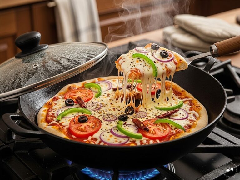 Pizza without oven। कढ़ाई में पिज़्ज़ा बनाने का तरीका