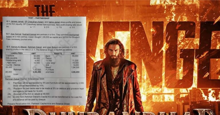 Dhurandhar 2, Class 12th Viral Paper: 12वीं के पेपर में आए फिल्म धुरंधर 2 के जमील जमाली, एसपी चौधरी, असलान के नाम, हो गया वायरल